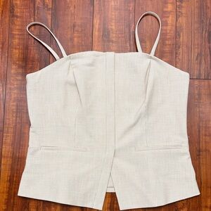 DKNY Cream Textured Strappy Bustier Top